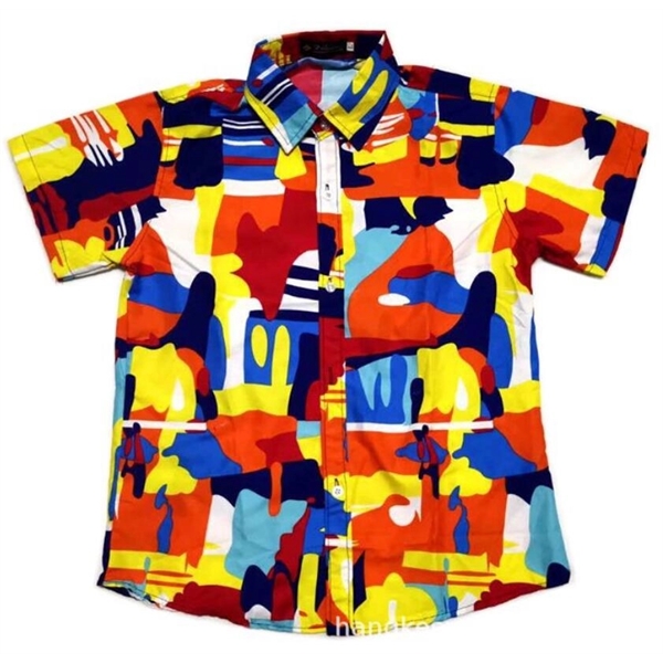 Unisex full color  Imprinted Hawaiian Camp Beach Shirt - Unisex full color  Imprinted Hawaiian Camp Beach Shirt - Image 12 of 22