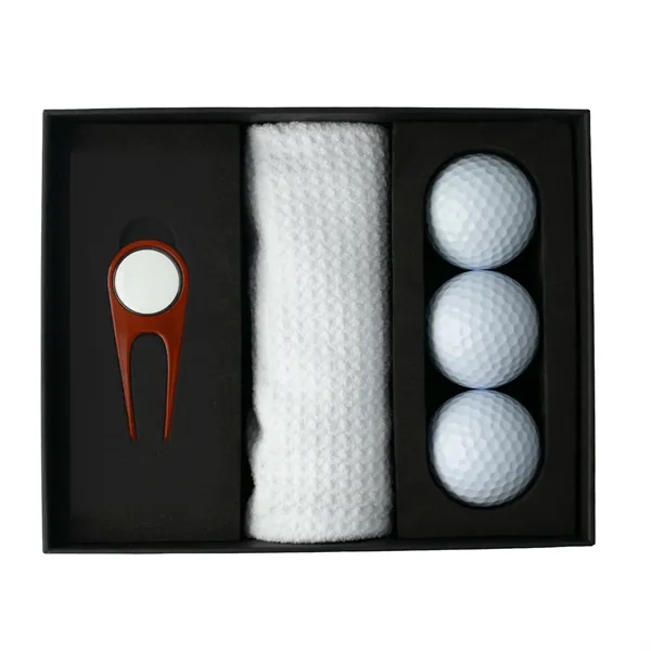Luxury Golf Presentation Gift Box - Ball,Divot Tool & Towel