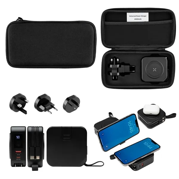 10,000 mAh Power Bank & Charger With International Adapters