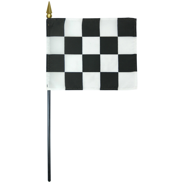 4" x 5" Checkered Stick Flag - 4" x 5" Checkered Stick Flag - Image 0 of 0