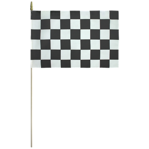 12" x 18" Polyester Checkered Stick Flag - 12" x 18" Polyester Checkered Stick Flag - Image 0 of 0