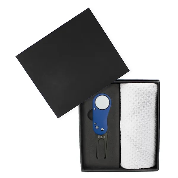 Golf Mini Presentation Box - Divot Tool & Towel