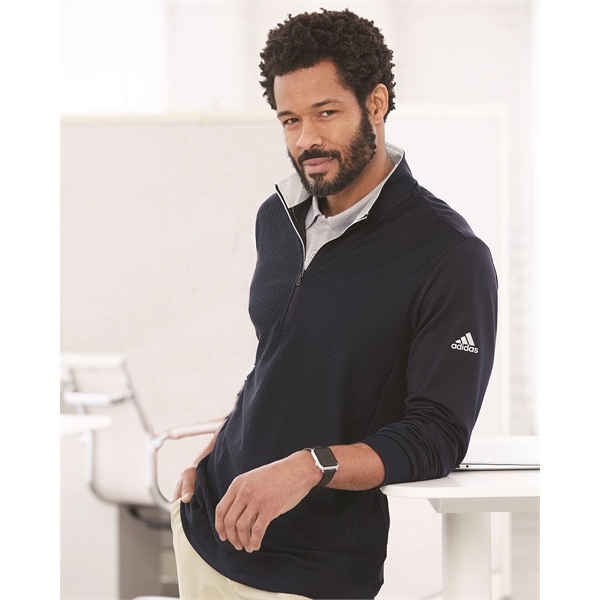 Adidas Performance Textured Quarter-Zip Pullover - Adidas Performance Textured Quarter-Zip Pullover - Image 0 of 12