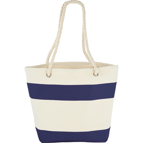 Capri Stripes 12oz Cotton Canvas Shopper Tote - Capri Stripes 12oz Cotton Canvas Shopper Tote - Image 5 of 16