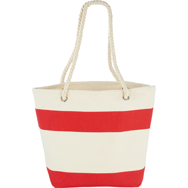 Capri Stripes 12oz Cotton Canvas Shopper Tote - Capri Stripes 12oz Cotton Canvas Shopper Tote - Image 9 of 16