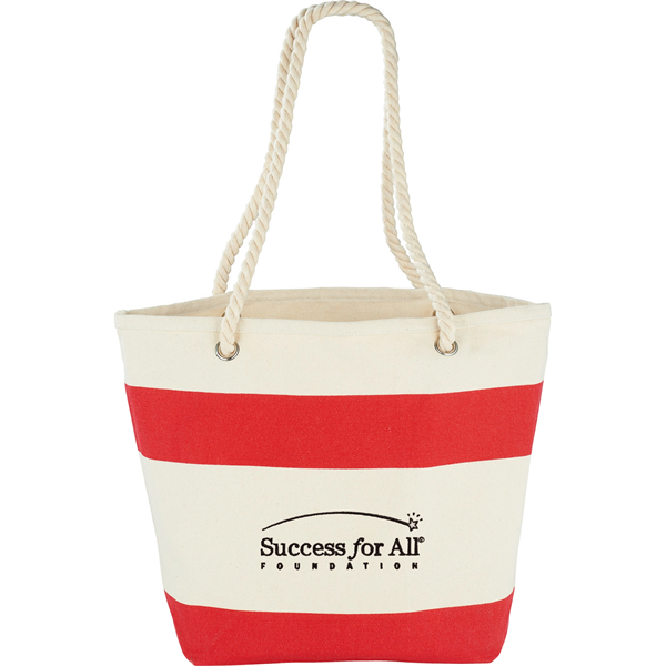 Capri Stripes 12oz Cotton Canvas Shopper Tote - Capri Stripes 12oz Cotton Canvas Shopper Tote - Image 11 of 16