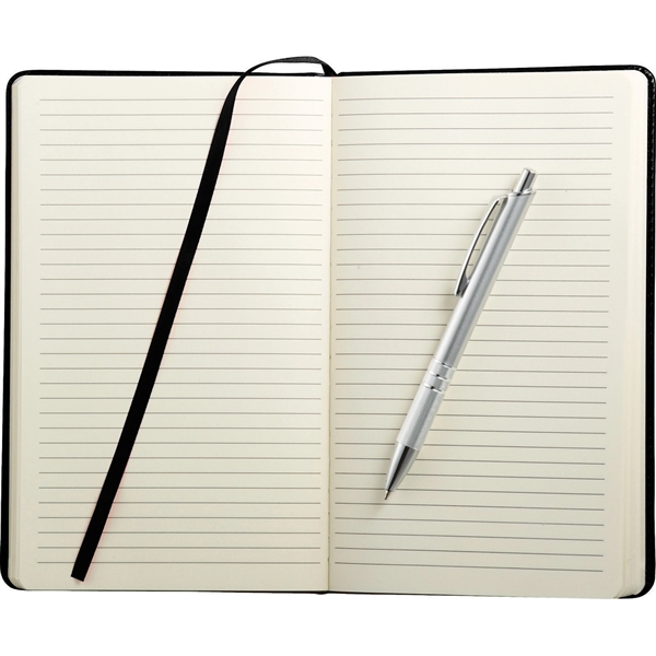 6" x 8.5" FSC® Mix Viola Bound Notebook with Pen - 6" x 8.5" FSC® Mix Viola Bound Notebook with Pen - Image 2 of 9