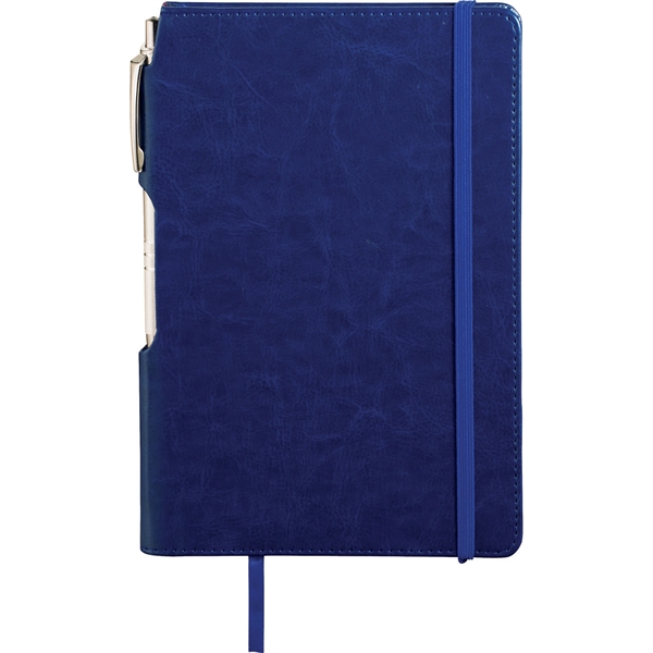 6" x 8.5" FSC® Mix Viola Bound Notebook with Pen - 6" x 8.5" FSC® Mix Viola Bound Notebook with Pen - Image 4 of 9