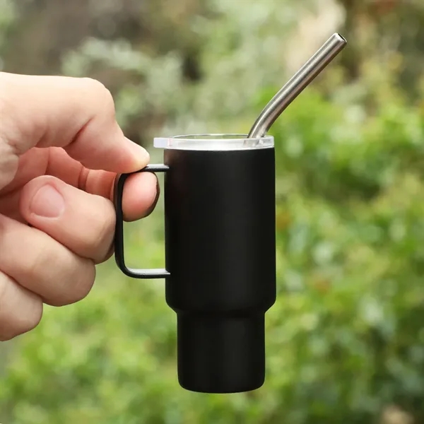 2 Oz. Mini Stainless Steel Tumbler With Straw
