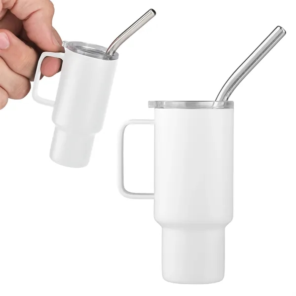 2 Oz. Mini Stainless Steel Tumbler With Straw