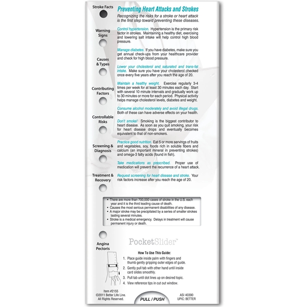 Pocket Slider™ - Heart Attack & Stroke - Pocket Slider™ - Heart Attack & Stroke - Image 2 of 2
