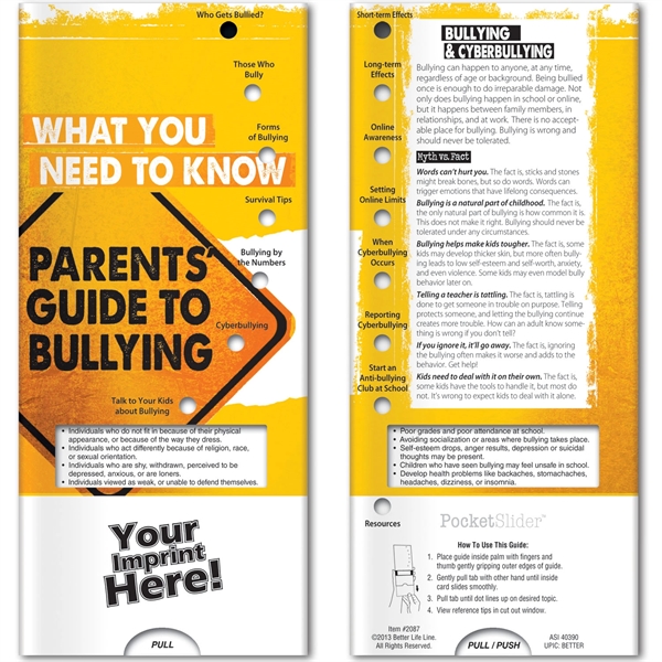 Pocket Slider™ - Parent's Guide to Bullying - Pocket Slider™ - Parent's Guide to Bullying - Image 0 of 2