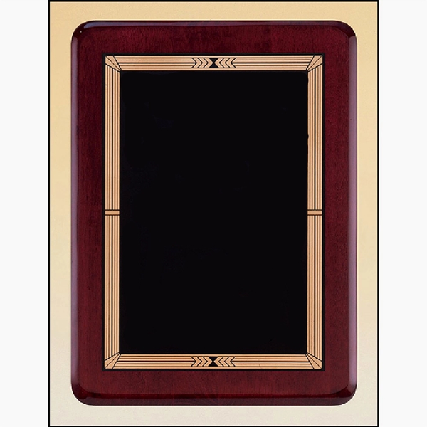 Rosewood Piano Finish Plaque with Brass Plate - Rosewood Piano Finish Plaque with Brass Plate - Image 1 of 1