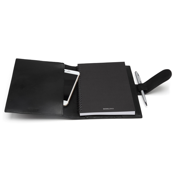 Handmade Medium Size Padfolio - Onyx Black - Handmade Medium Size Padfolio - Onyx Black - Image 3 of 7