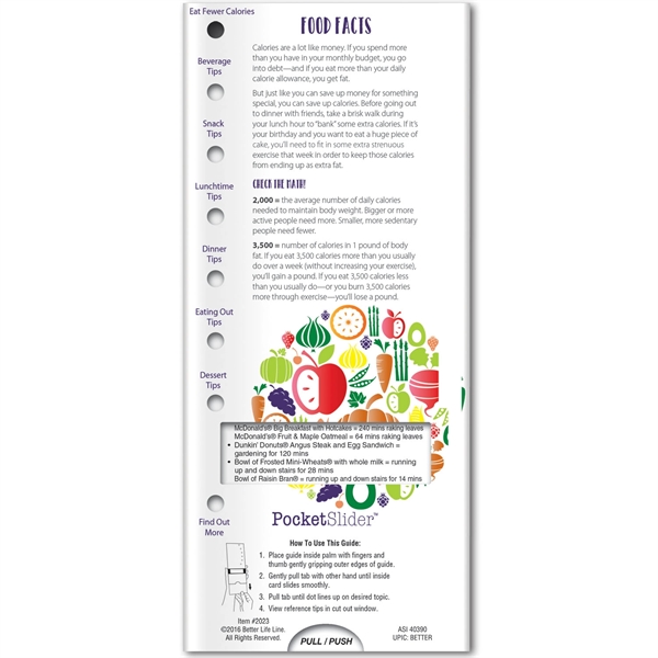 Custom Pocket Slider™ - Food Facts