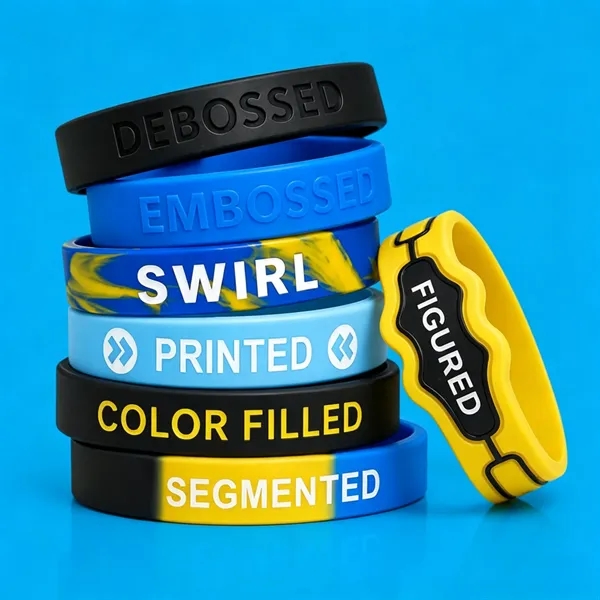 1/2" Width Custom Logo Silicone Wristbands