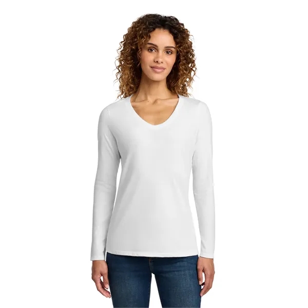 Port & Co Women's Long Sleeve Fan Favorite V-Neck Tee.