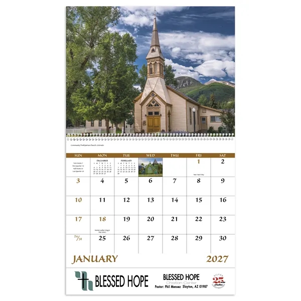 Good Value™ Scenic Churches - Spiral Calendar