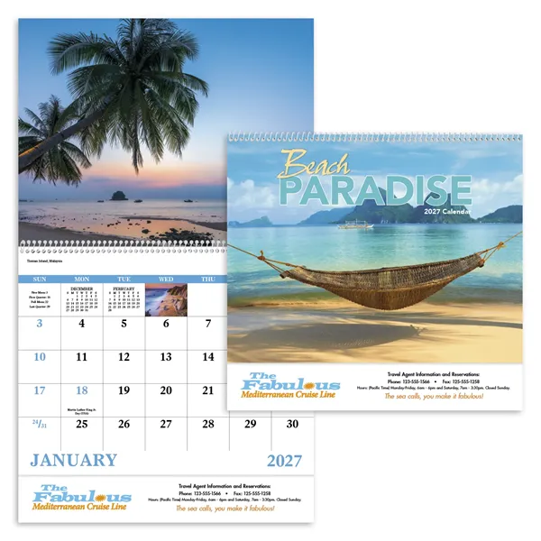 Good Value™ Beach Paradise - Spiral Calendar