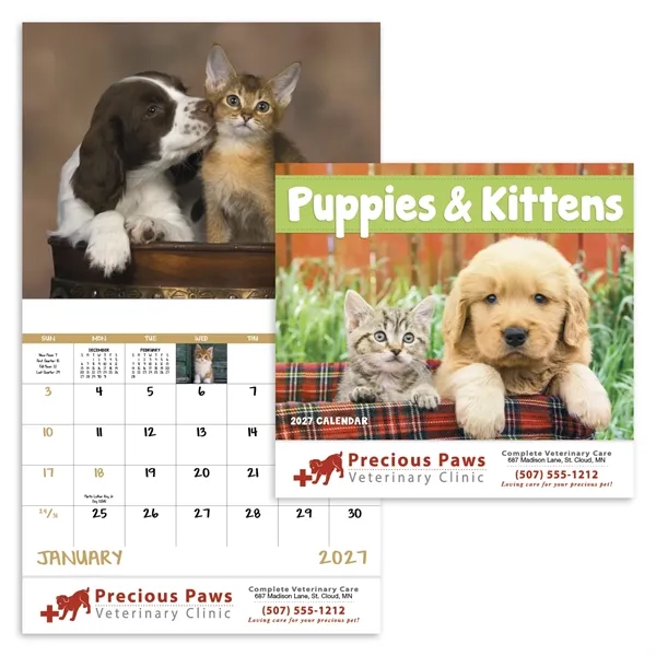 Good Value™ Puppies & Kittens - Stapled Calendar