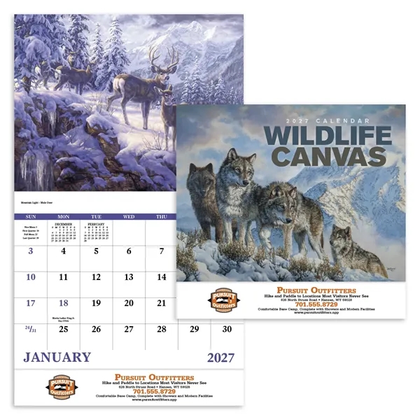 Good Value™ Wildlife Canvas - Stapled Calendar
