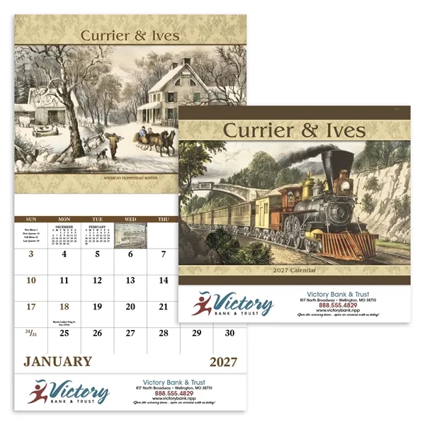 Good Value™ Currier & Ives - Stapled Calendar