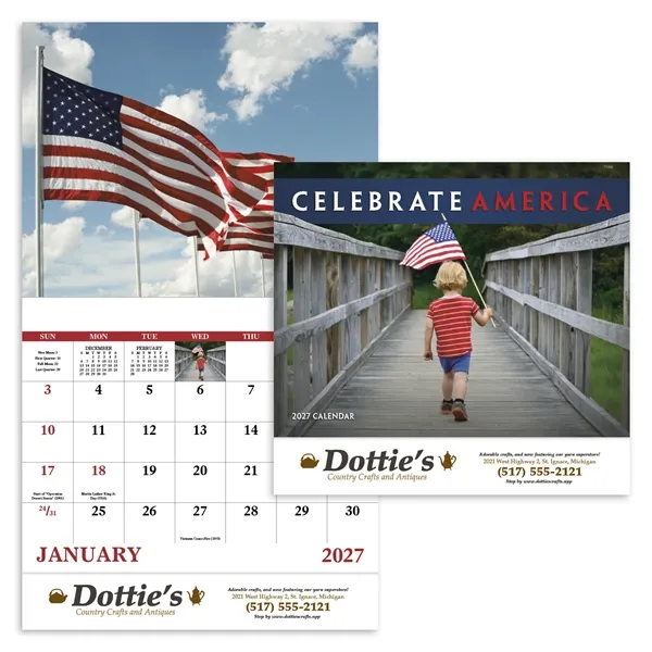 Custom Good Value™ Celebrate America - Stapled Calendar