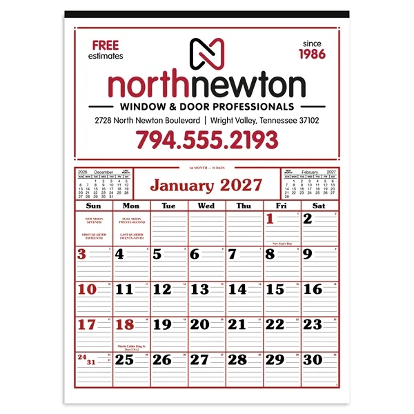 Skinner & Kennedy® Commercial 12-Sheet Calendar