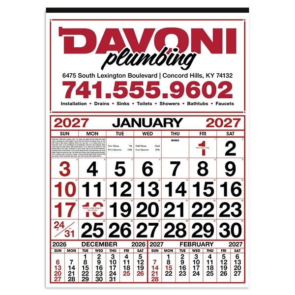 Skinner & Kennedy® Commercial 12-Sheet Calendar