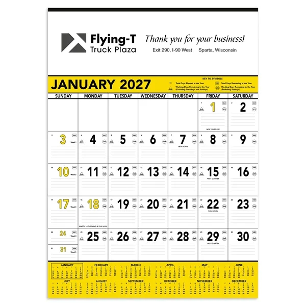 Triumph® Calendars Yellow & Black Contractor Memo Calendar