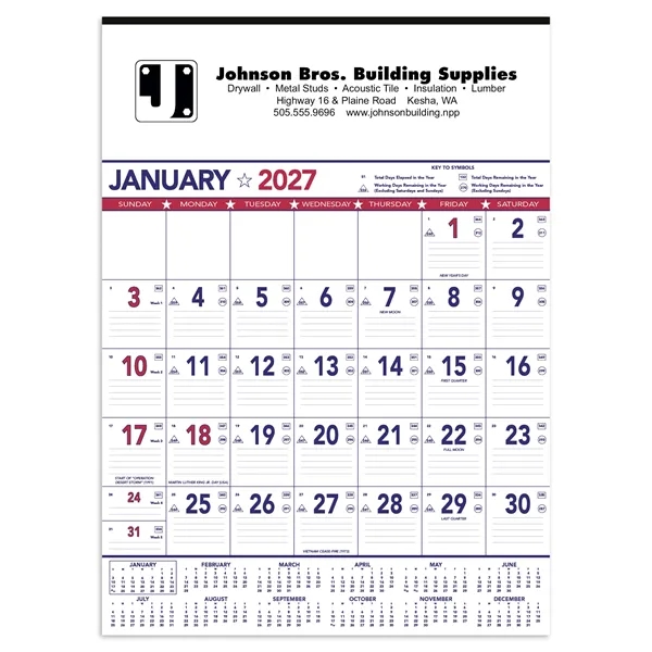 Triumph® Calendars Patriotic Contractor Memo Calendar