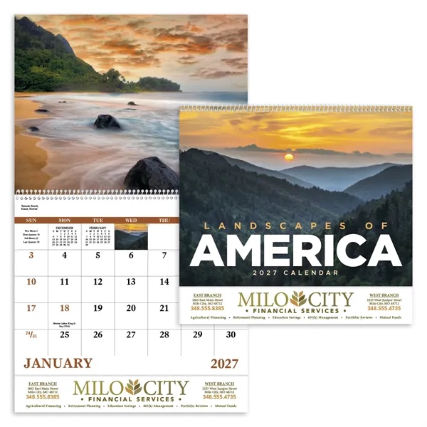 Custom Good Value™ Landscapes of America - Spiral Calendar