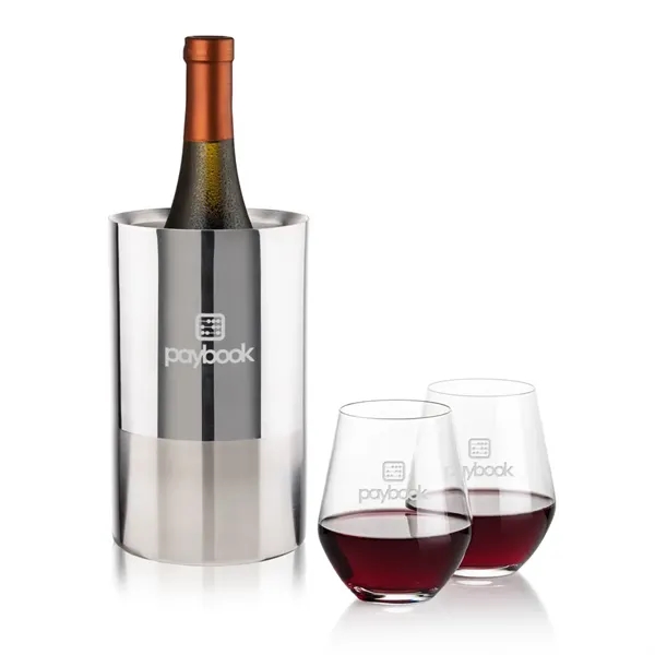 Catania Wine Cooler & Reina Stemless Wine Set