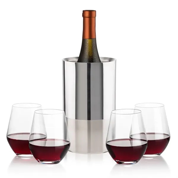 Catania Wine Cooler & Reina Stemless Wine Set
