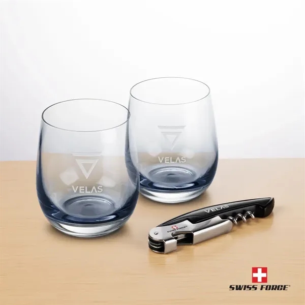 Swiss Force® Wine Tool & Soudan Smoke Stemless Wine