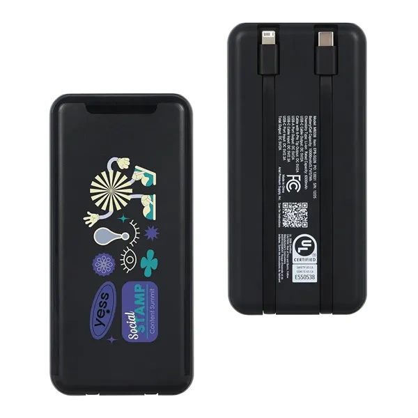 Custom Squire 10000mAh UL Listed Power Bank with Built-In Charging