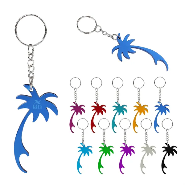 Palm Tree Shaped Metal Bottle Opener Keychain