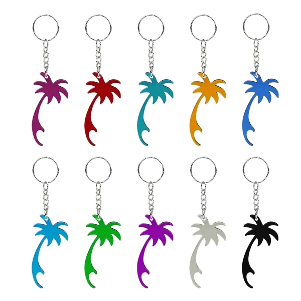Palm Tree Shaped Metal Bottle Opener Keychain