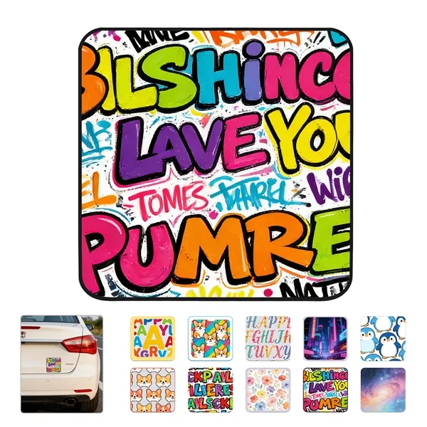 Full Color Custom Magnetic Car Decal 2.8"x2.8"