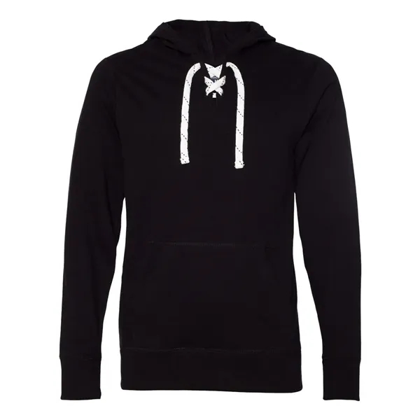 J. America Unisex Jersey Sport Lace Hooded Pullover