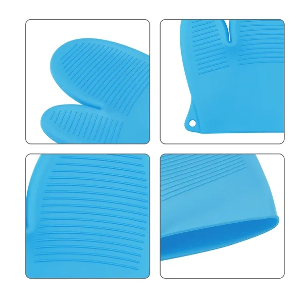 Heat Resistant Soft Silicone Oven Mitts Easy Hanging