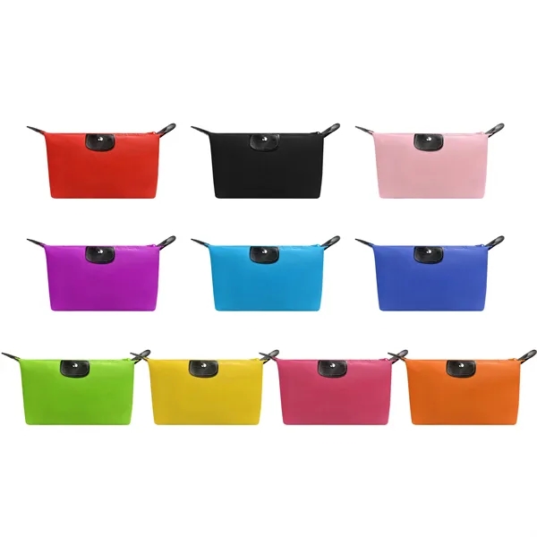 Polyester Small Travel Makeup Bag W/ Zipper