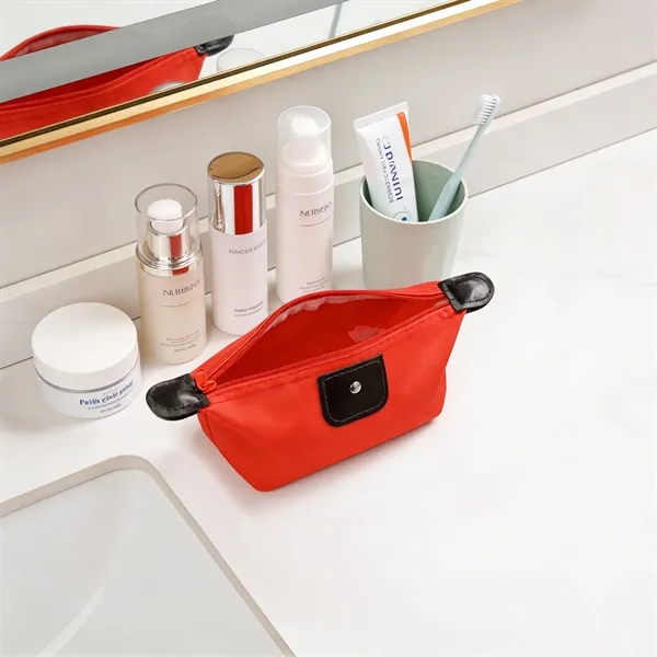 Polyester Small Travel Makeup Bag W/ Zipper
