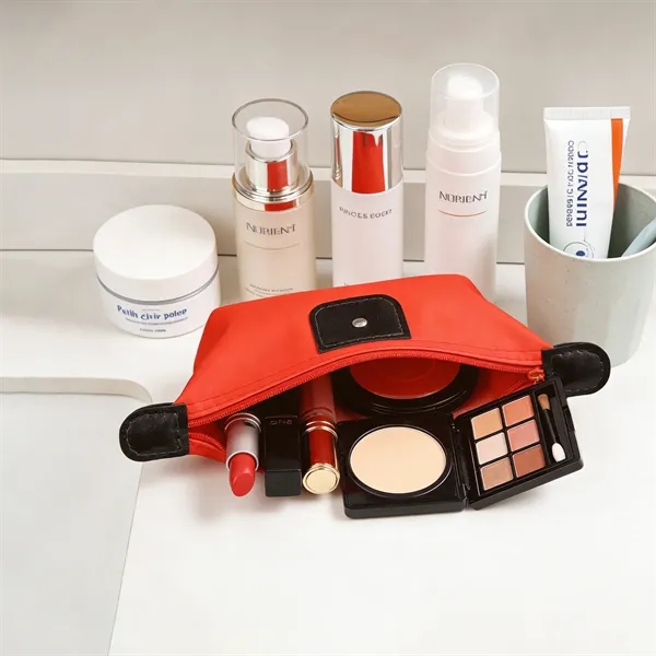 Polyester Small Travel Makeup Bag W/ Zipper