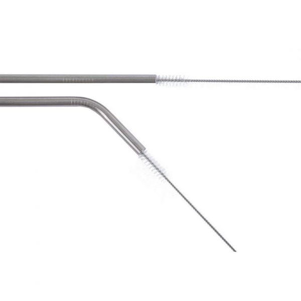 Set of 4 Stainless Steel Straws + Cleaning Brush in Gift bag - Set of 4 Stainless Steel Straws + Cleaning Brush in Gift bag - Image 1 of 8