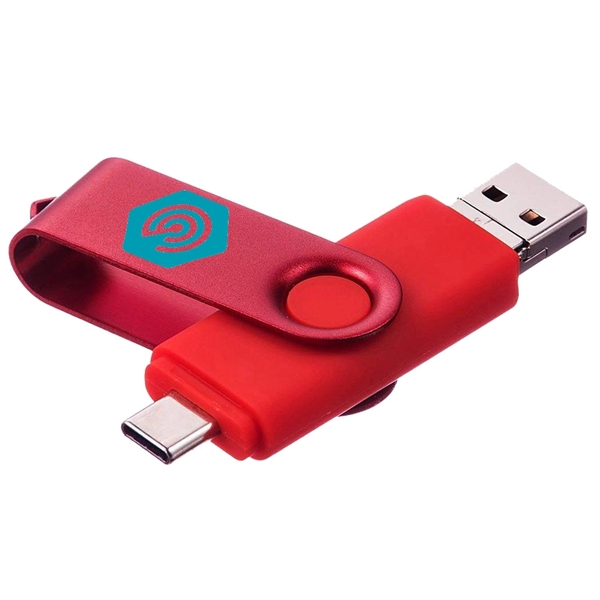 Multi-port Type-C Flash Drives Rotating Swivel USB Drive - Multi-port Type-C Flash Drives Rotating Swivel USB Drive - Image 1 of 9