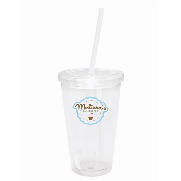 Good Value™ Clear Tumbler with Colored Lid - 18 oz.