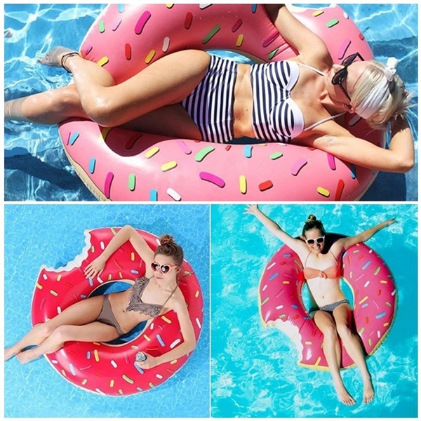 Inflatable Adult Donut Pool Swim Ring - Inflatable Adult Donut Pool Swim Ring - Image 3 of 6