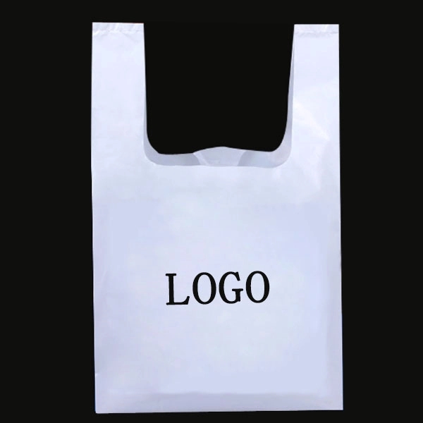 Large White Plastic Shopping T-shirt Bag - Large White Plastic Shopping T-shirt Bag - Image 4 of 6