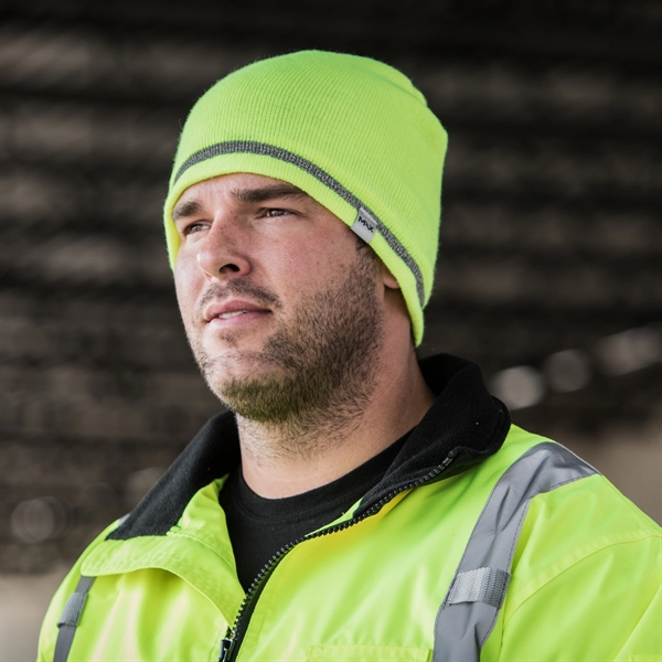 Beanie with Reflective Strip with Thinsulate Lining - Beanie with Reflective Strip with Thinsulate Lining - Image 4 of 6